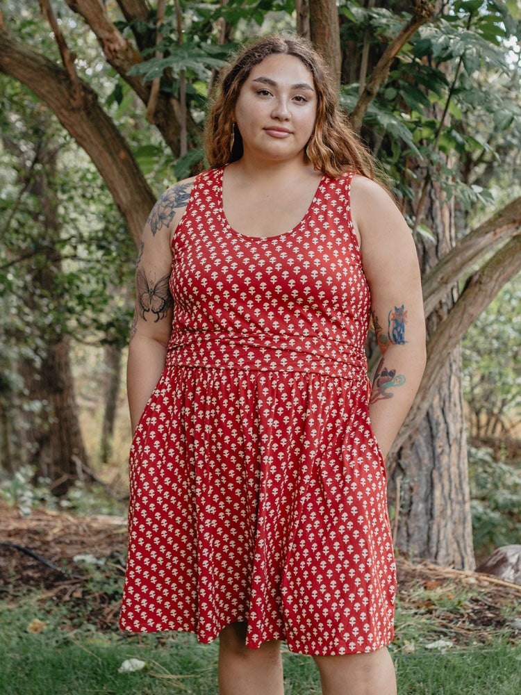 Asheville Plus Size Dress - Micro Floral Red - Image 1