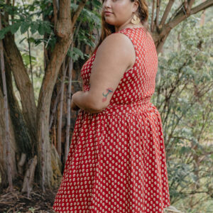 Asheville Plus Size Dress - Micro Floral Red - Image 2