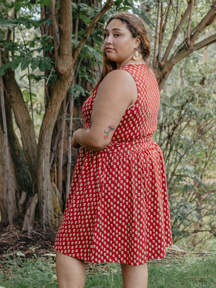 Asheville Plus Size Dress - Micro Floral Red - Image 2