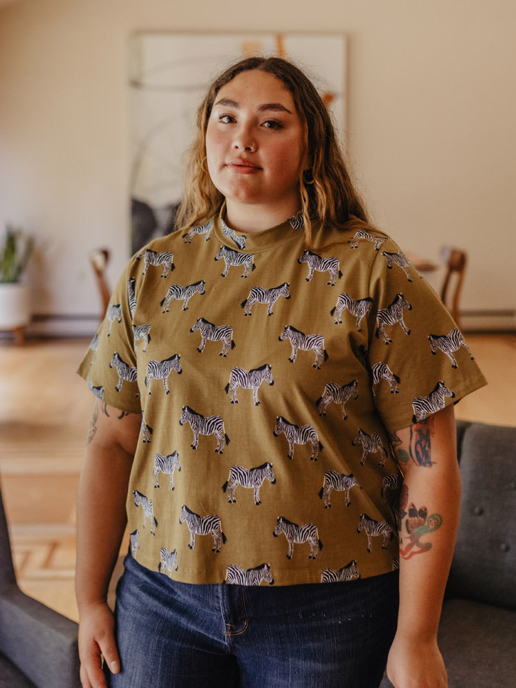 Eve Plus Size Top - Zebra Green - Image 2