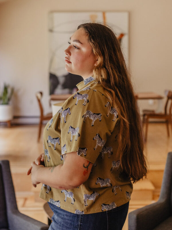 Eve Plus Size Top - Zebra Green - Image 3