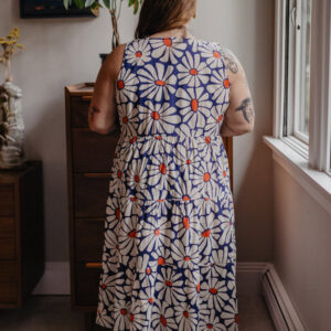 Thais Tiered Sleeveless Plus Size Dress - Navy Floral - Image 3