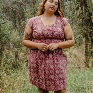 Artsy Traveler Plus Size Dress - Magenta Vine - Image 1