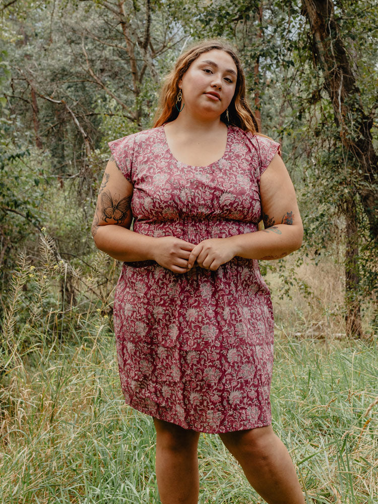 Artsy Traveler Plus Size Dress - Magenta Vine - Image 1