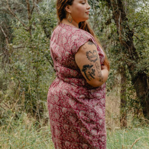 Artsy Traveler Plus Size Dress - Magenta Vine - Image 2