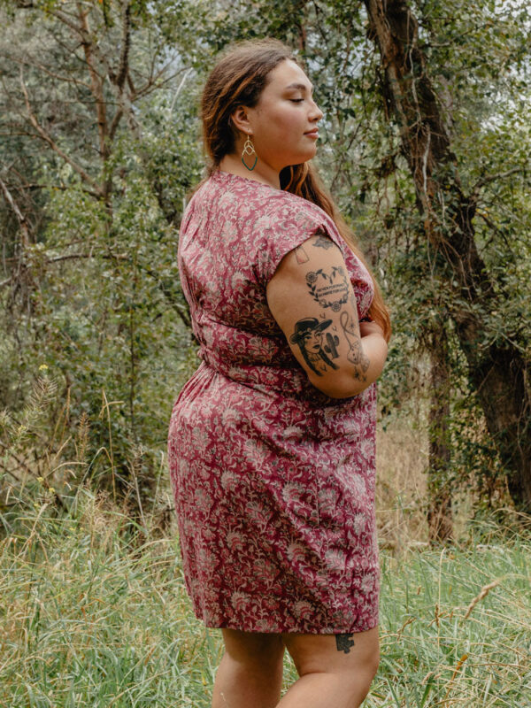 Artsy Traveler Plus Size Dress - Magenta Vine - Image 2