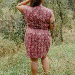 Artsy Traveler Plus Size Dress - Magenta Vine - Image 3