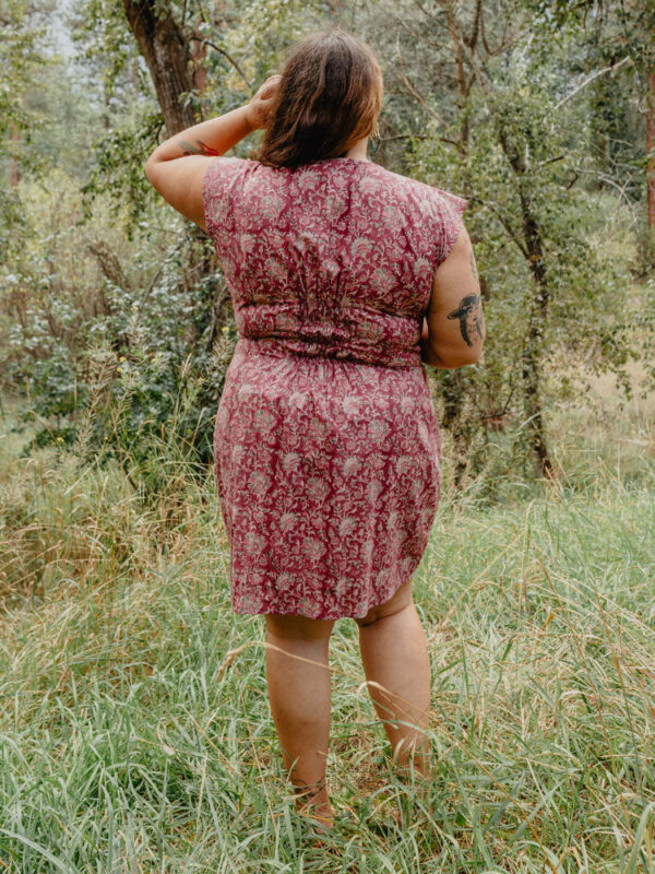 Artsy Traveler Plus Size Dress - Magenta Vine - Image 3