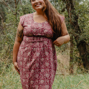 Artsy Traveler Plus Size Dress - Magenta Vine - Image 4