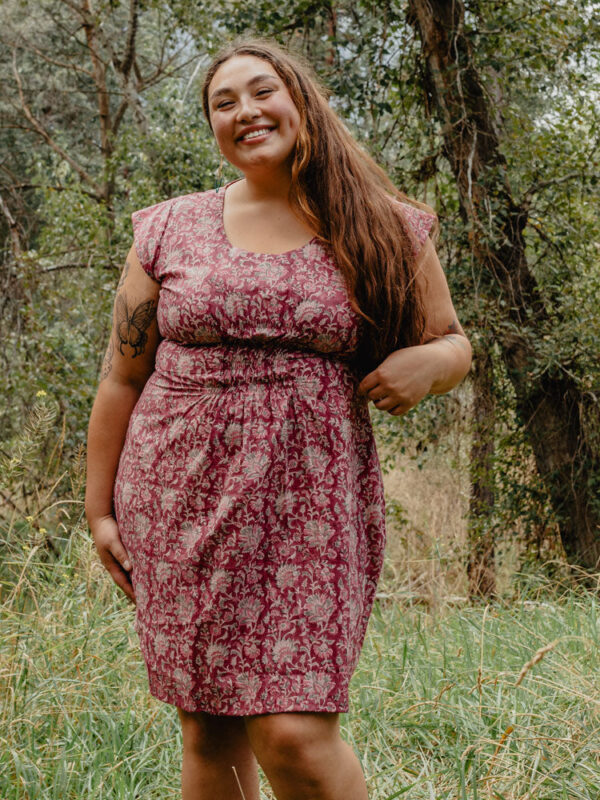 Artsy Traveler Plus Size Dress - Magenta Vine - Image 4