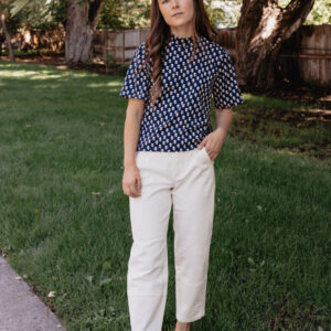 Eve Top - Micro Floral Navy - Image 3