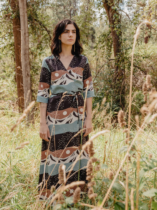 Aditi Wrap Dress - Mountain Stripe - Image 3