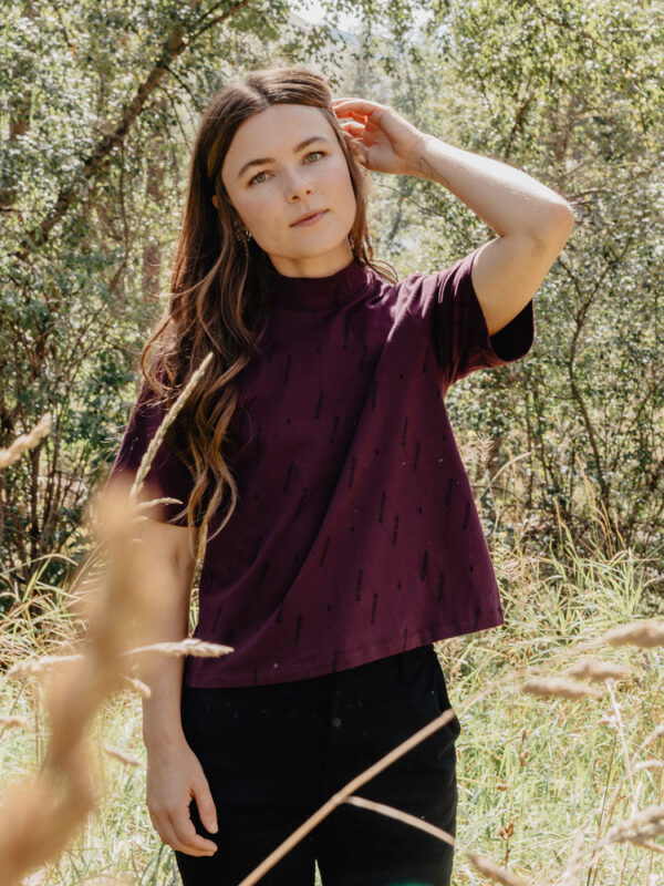 Eve Top - Diamond Vine Dark Purple - Image 6