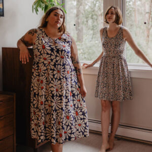 Thais Tiered Sleeveless Plus Size Dress - Navy Floral - Image 5