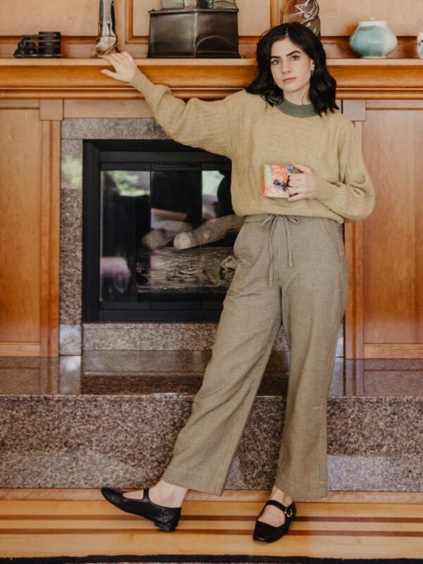 Emmy Drawstring Pant - Houndstooth - Image 2