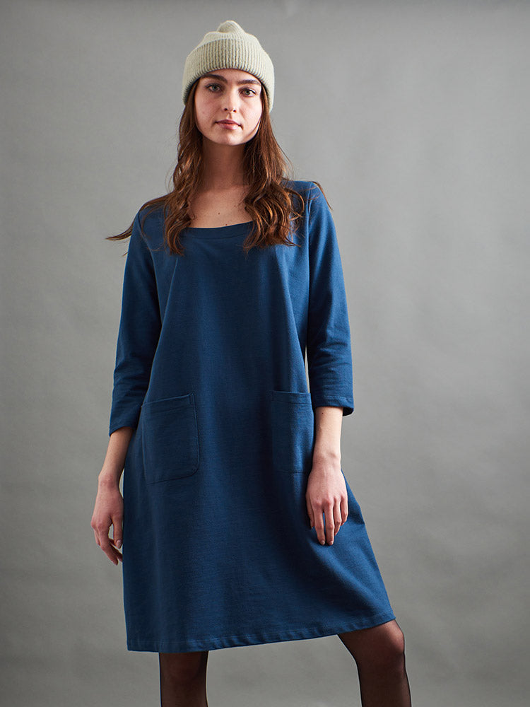Sylvan Shift Dress - Loop Knit Blue - Image 6