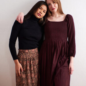 Hailee Smocked Midi Dress - Maroon Plaid - Image 5