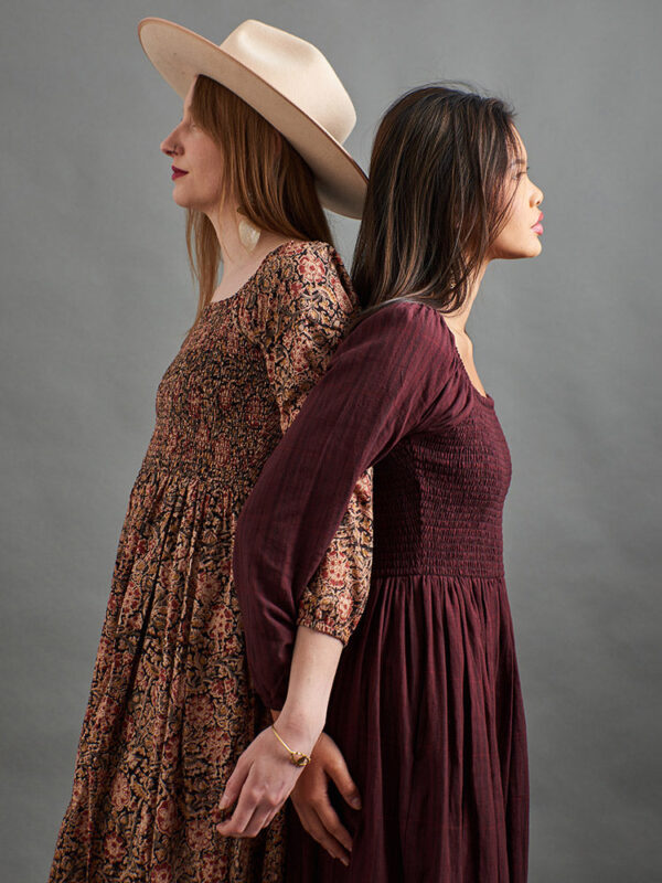 Hailee Smocked Midi Dress - Black Floral - Image 5