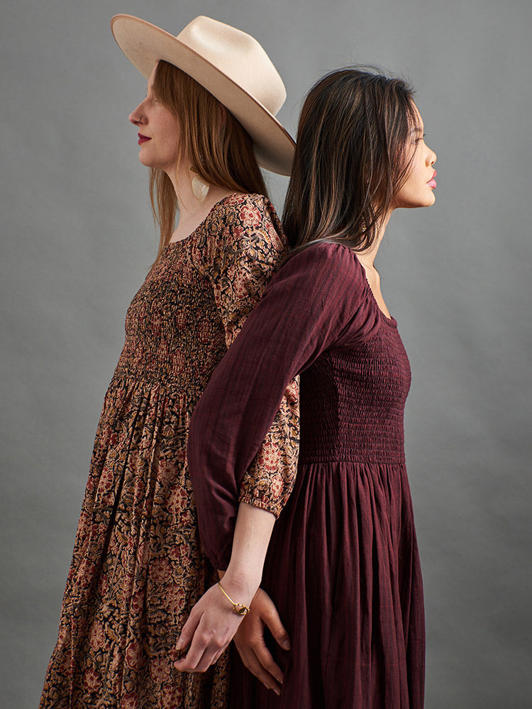 Hailee Smocked Midi Dress - Black Floral - Image 5