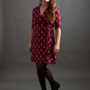 Anaya Wrap Dress - Garnet Ikat - Image 1