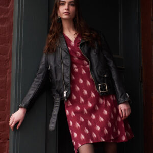 Anaya Wrap Dress - Garnet Ikat - Image 3