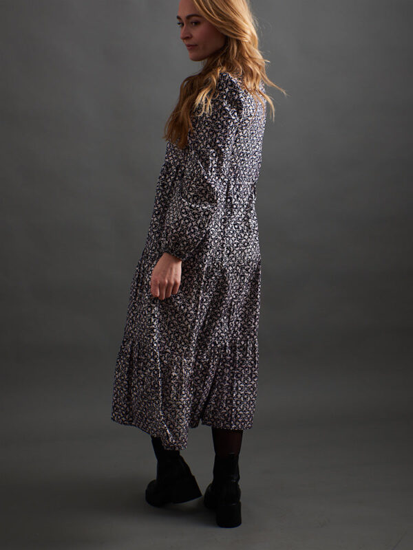 Norah Tiered Dress - Black Botanical - Image 10