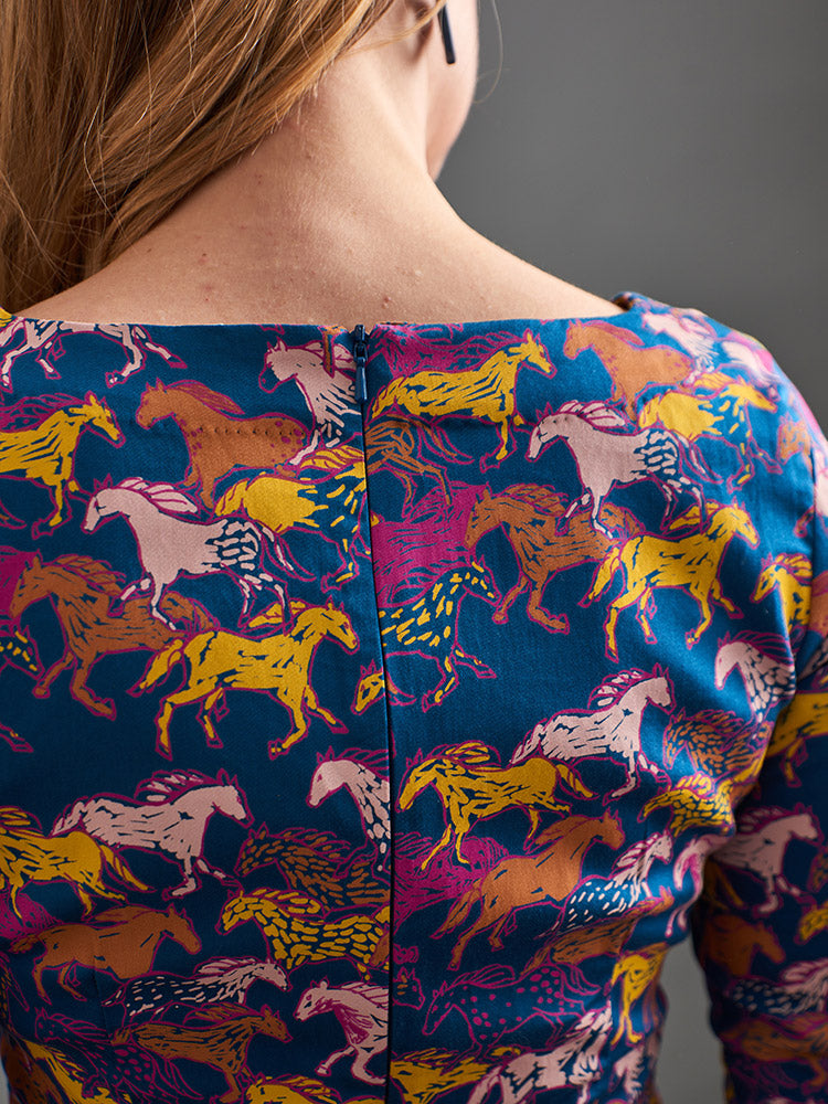 Serephina Dress - Blue Horses - Image 4