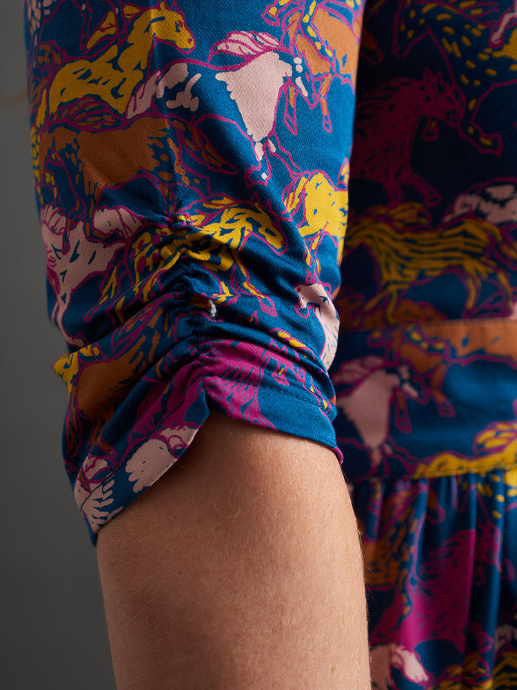 Serephina Dress - Blue Horses - Image 5