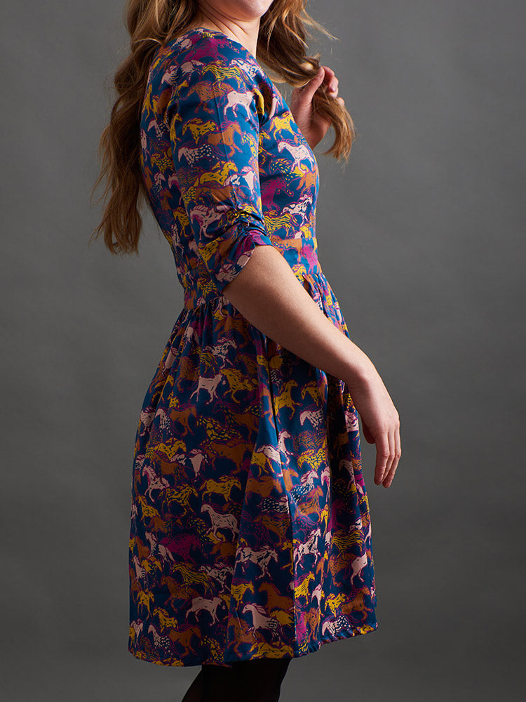 Serephina Dress - Blue Horses - Image 6