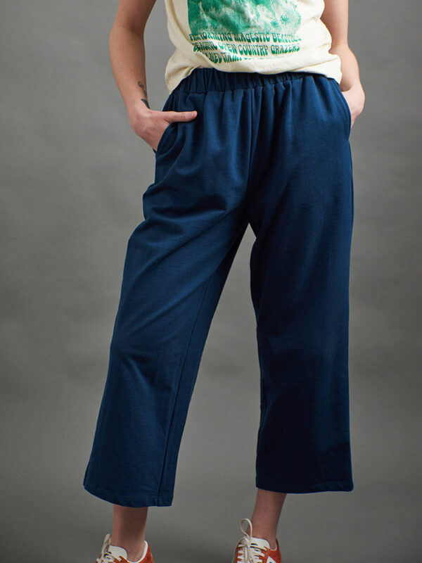 Fae Wide-Leg Pant - Loop Knit Blue - Image 5