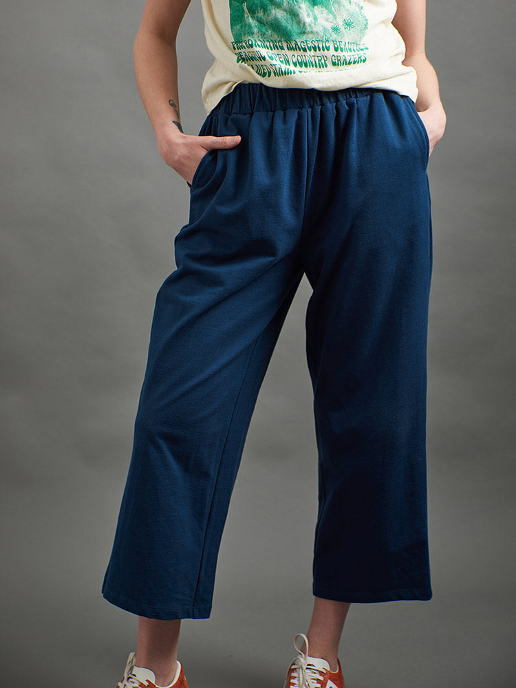 Fae Wide-Leg Pant - Loop Knit Blue - Image 5