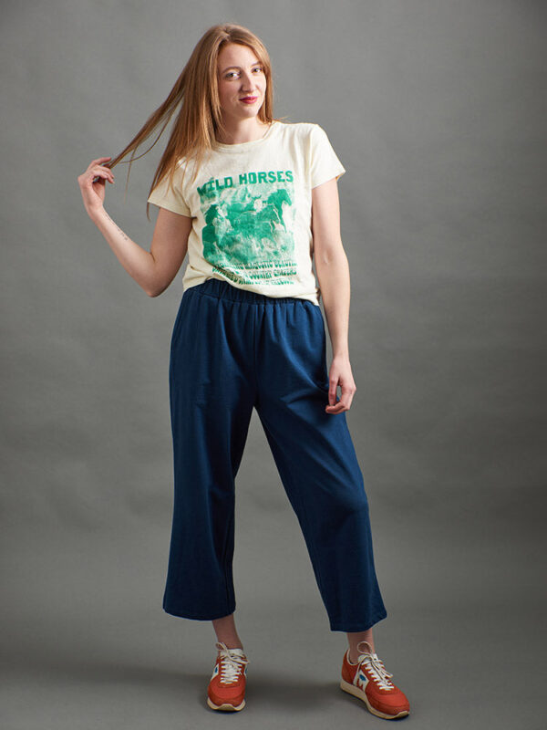 Fae Wide-Leg Pant - Loop Knit Blue - Image 4