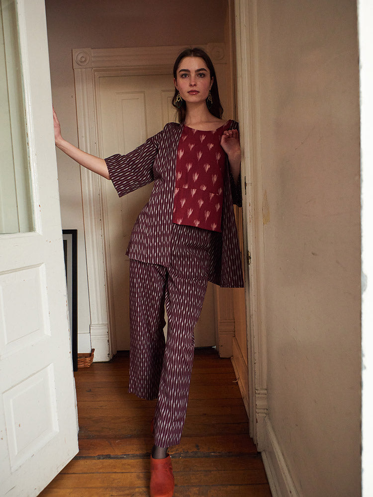 Rosie Pant - Plum Ikat - Image 6