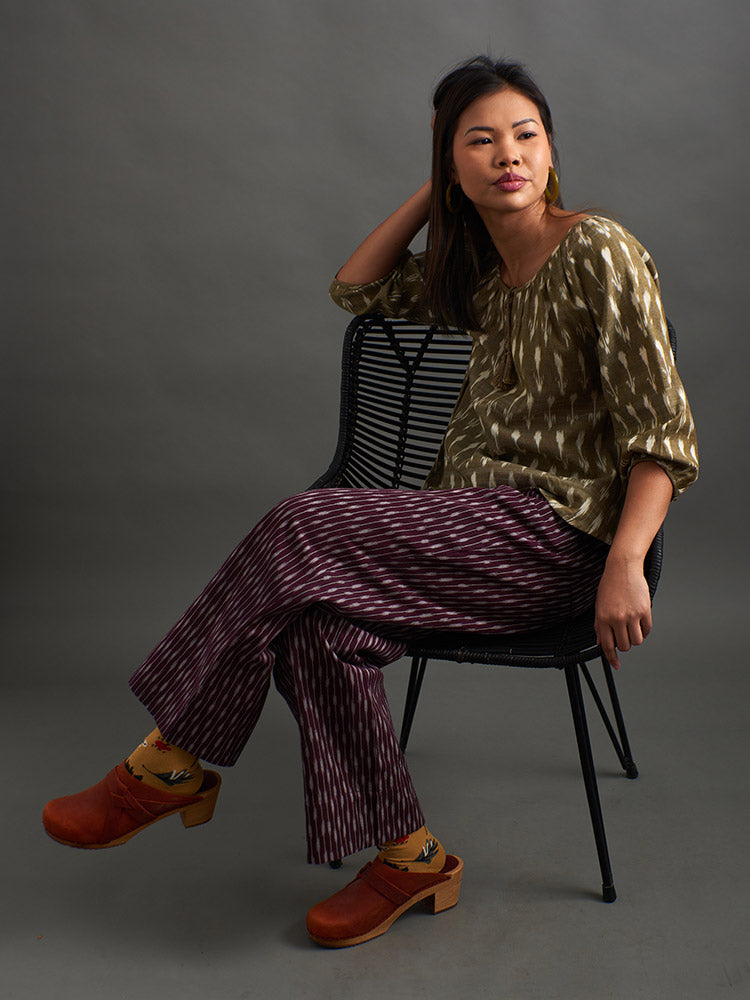 Rosie Pant - Plum Ikat - Image 7