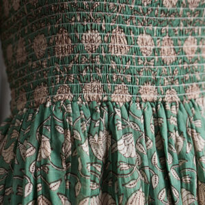 Hailee Smocked Plus Size Midi Dress - Aegean Teal Floral - Image 7