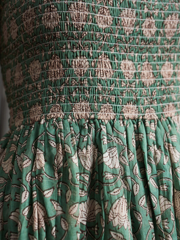 Hailee Smocked Plus Size Midi Dress - Aegean Teal Floral - Image 7