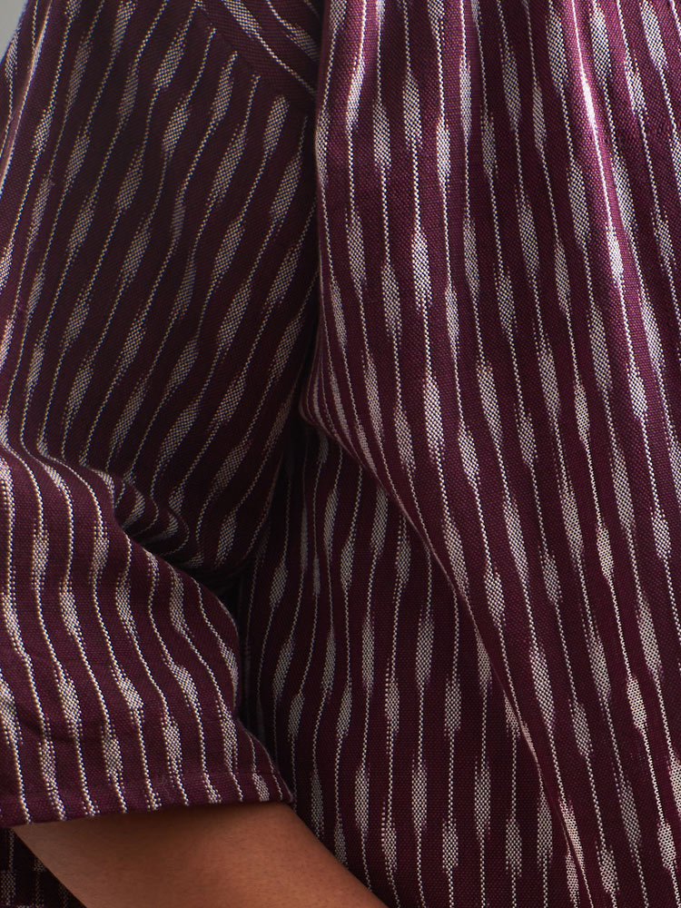 Relaxed Plus Size Jacket - Plum Ikat - Image 7