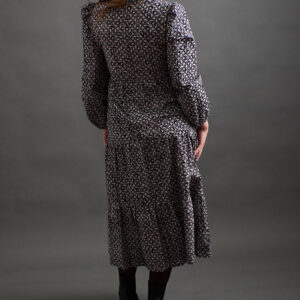 Norah Tiered Dress - Black Botanical - Image 11