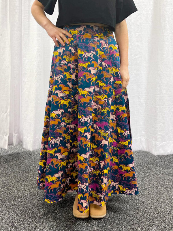 Lucinda Maxi Skirt - Blue Horses - Image 6