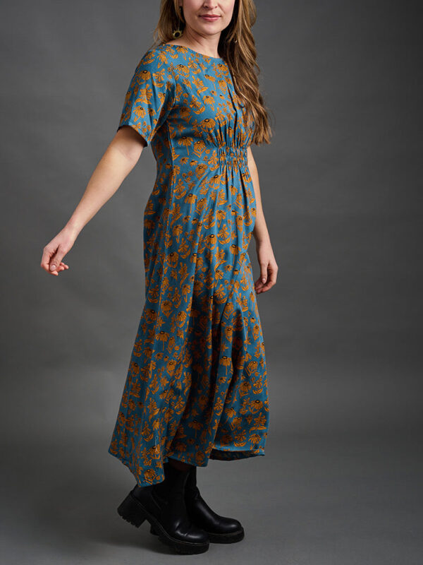 Artsy Traveler Midi Dress - Teal Floral - Image 3