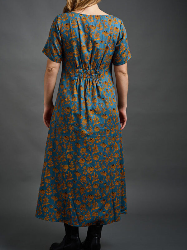 Artsy Traveler Midi Dress - Teal Floral - Image 4