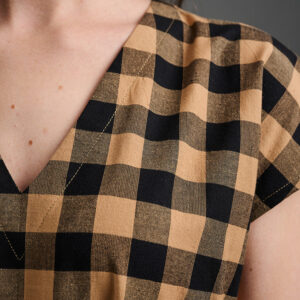 Padma Pocket Dress - Black and Tan Mix - Image 2