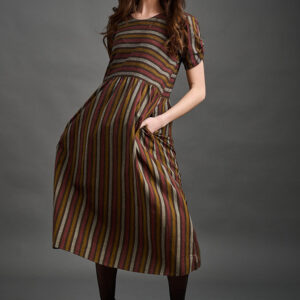 Kavita Dress - Chocolate Stripe - Image 2