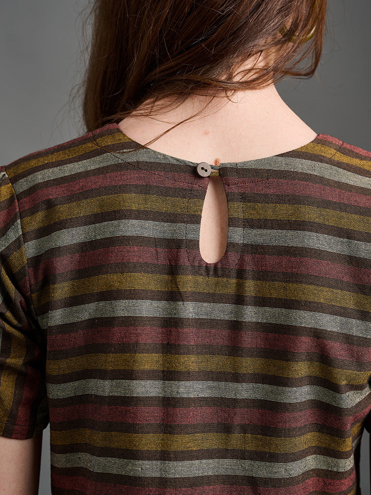 Kavita Dress - Chocolate Stripe - Image 3