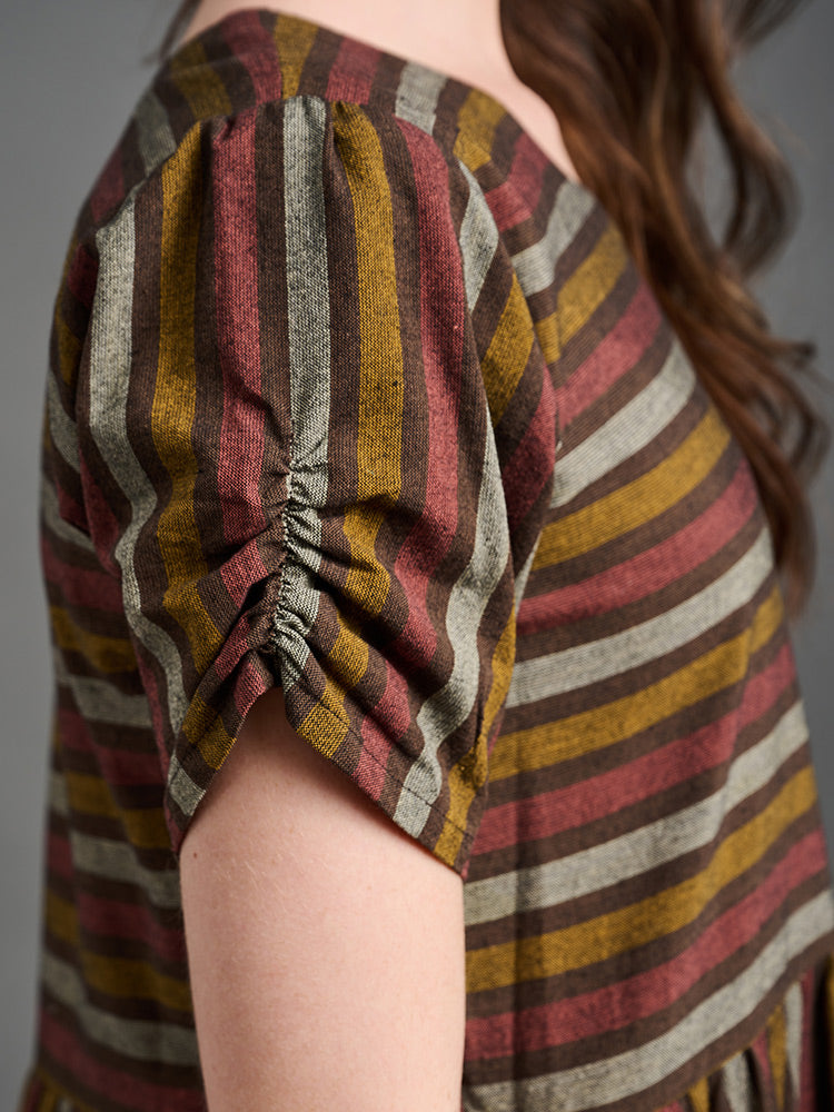 Kavita Dress - Chocolate Stripe - Image 5