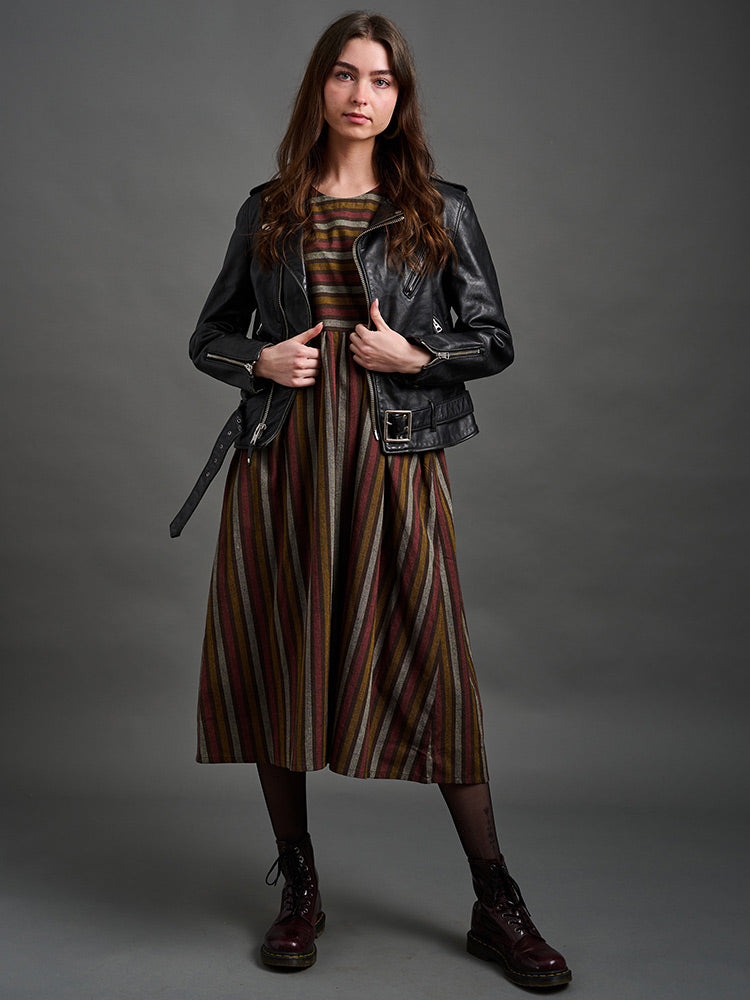 Kavita Dress - Chocolate Stripe - Image 1