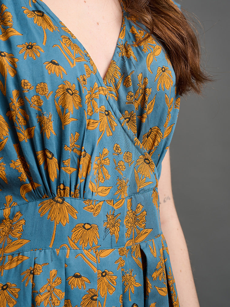 Lucille Dress - Teal Floral - Image 5