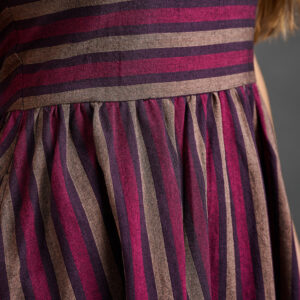Rupi Square Neck Dress - Berry Stripe - Image 5