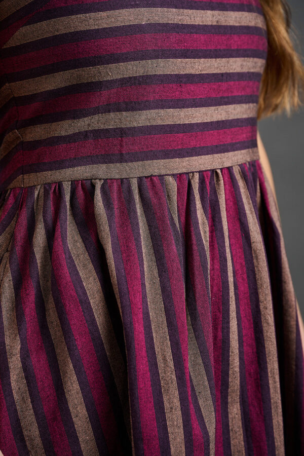 Rupi Square Neck Dress - Berry Stripe - Image 5
