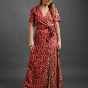Wrap Maxi Dress - Berry Poppy Mix - Image 10